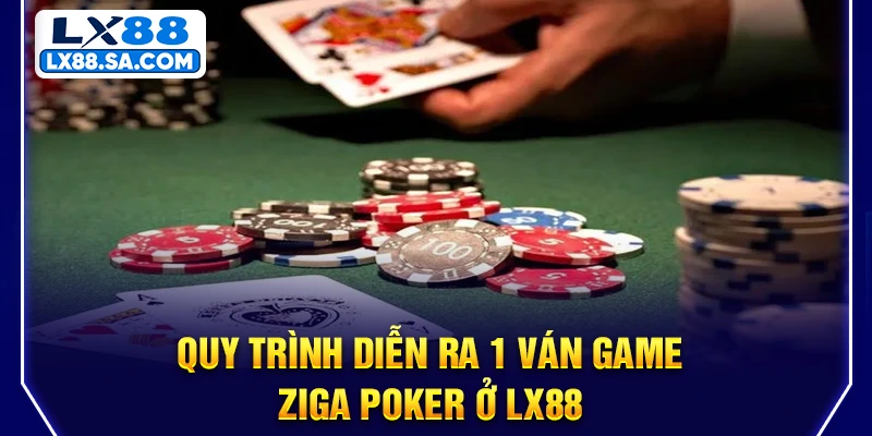 Quy trình diễn ra 1 ván game Ziga Poker ở LX88